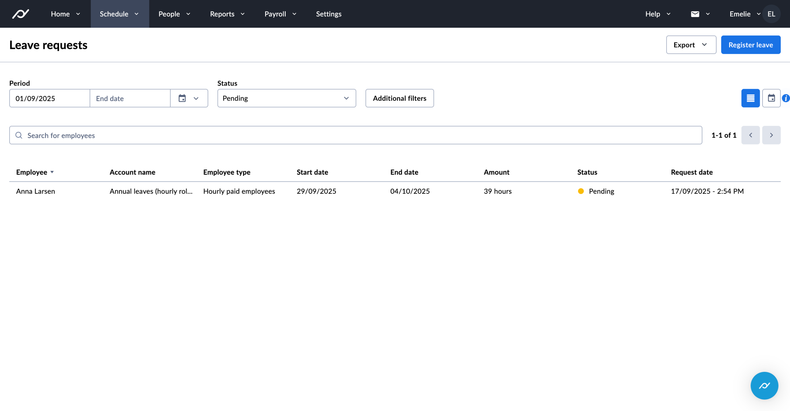 Time off. In no time at all