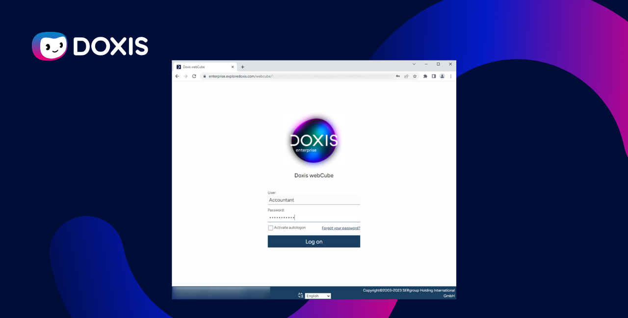 Doxis fatura işleme yazılımı ekranı